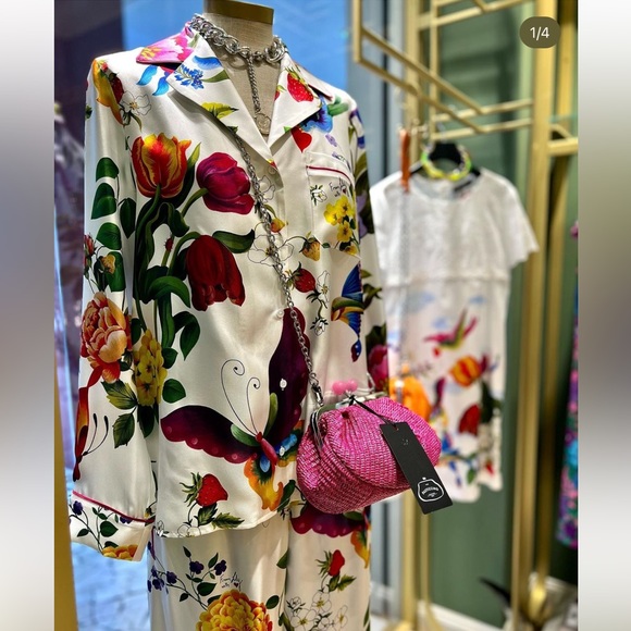 Max Mara Weekend โFrom Lily with Love โ Label-cut 100% Silk Blouse&Pants Set - Picture 4 of 16